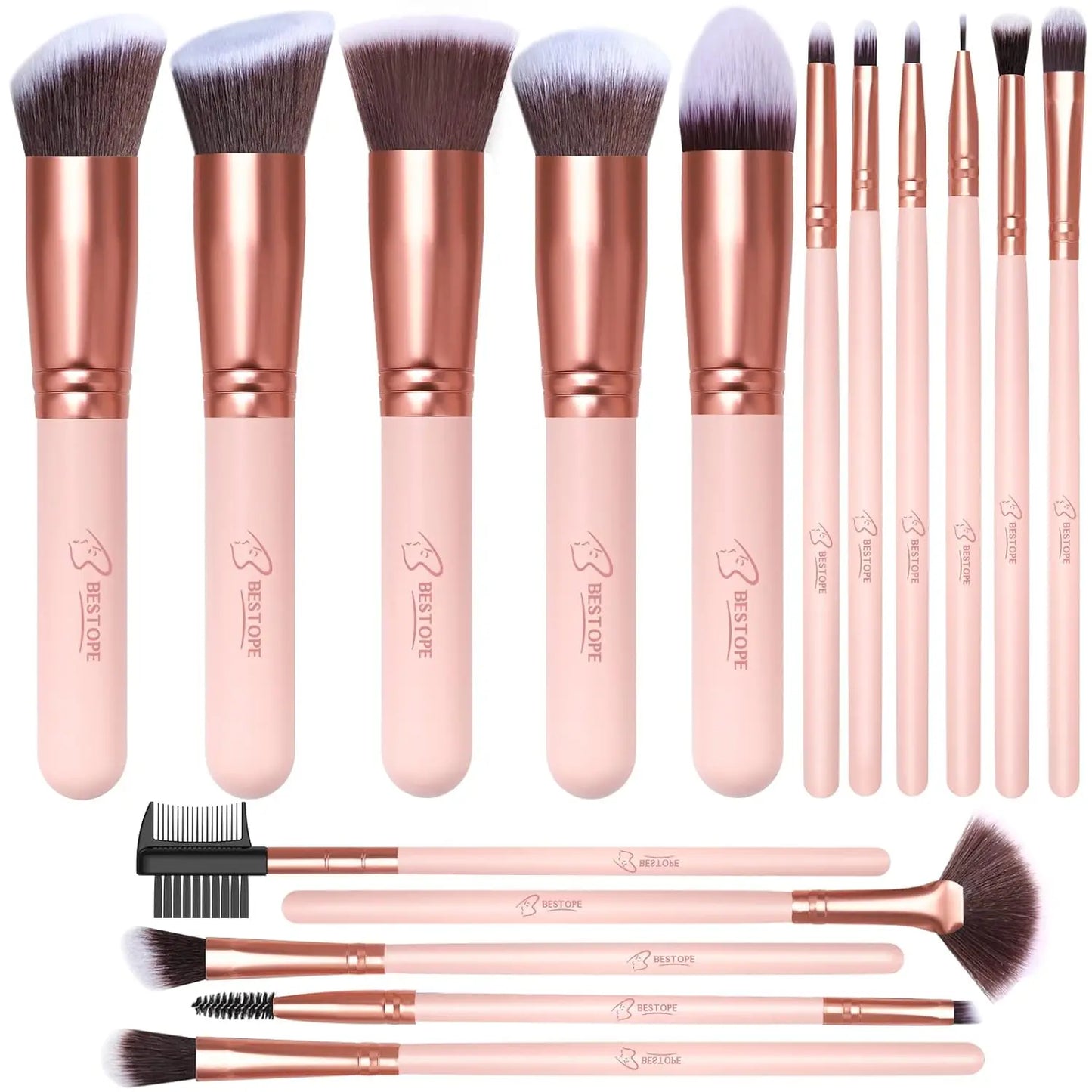 PRO Makeup Brushes Makeup Brush Set - 16 Pcs