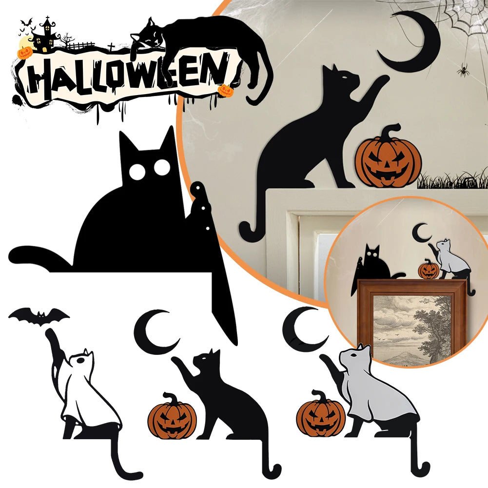 Halloween Black Cat Door Topper Door Frame