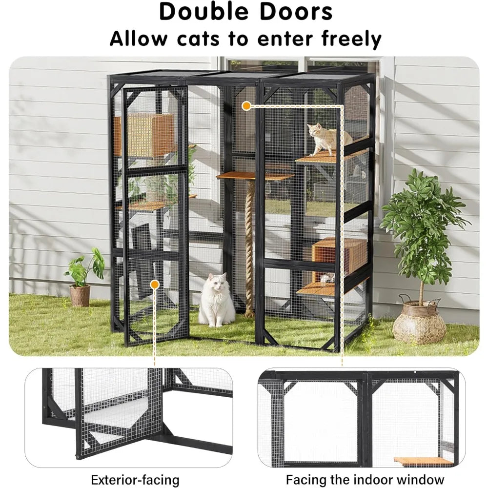 Large Cat Cage, Outdoor Indoor Catio Enclosure,