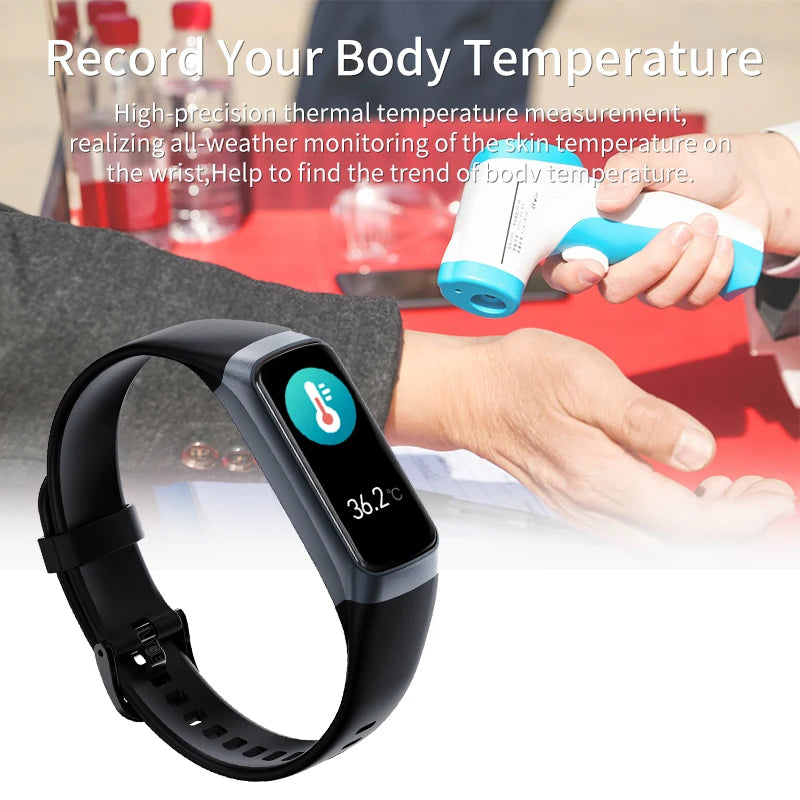 LIGE 1.1 Inch Amoled Smart Watch Heart Rate Monitor Waterproof