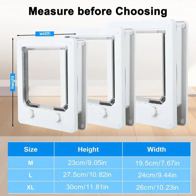 4 Way Cat Door Small Pet Door Locking Inside