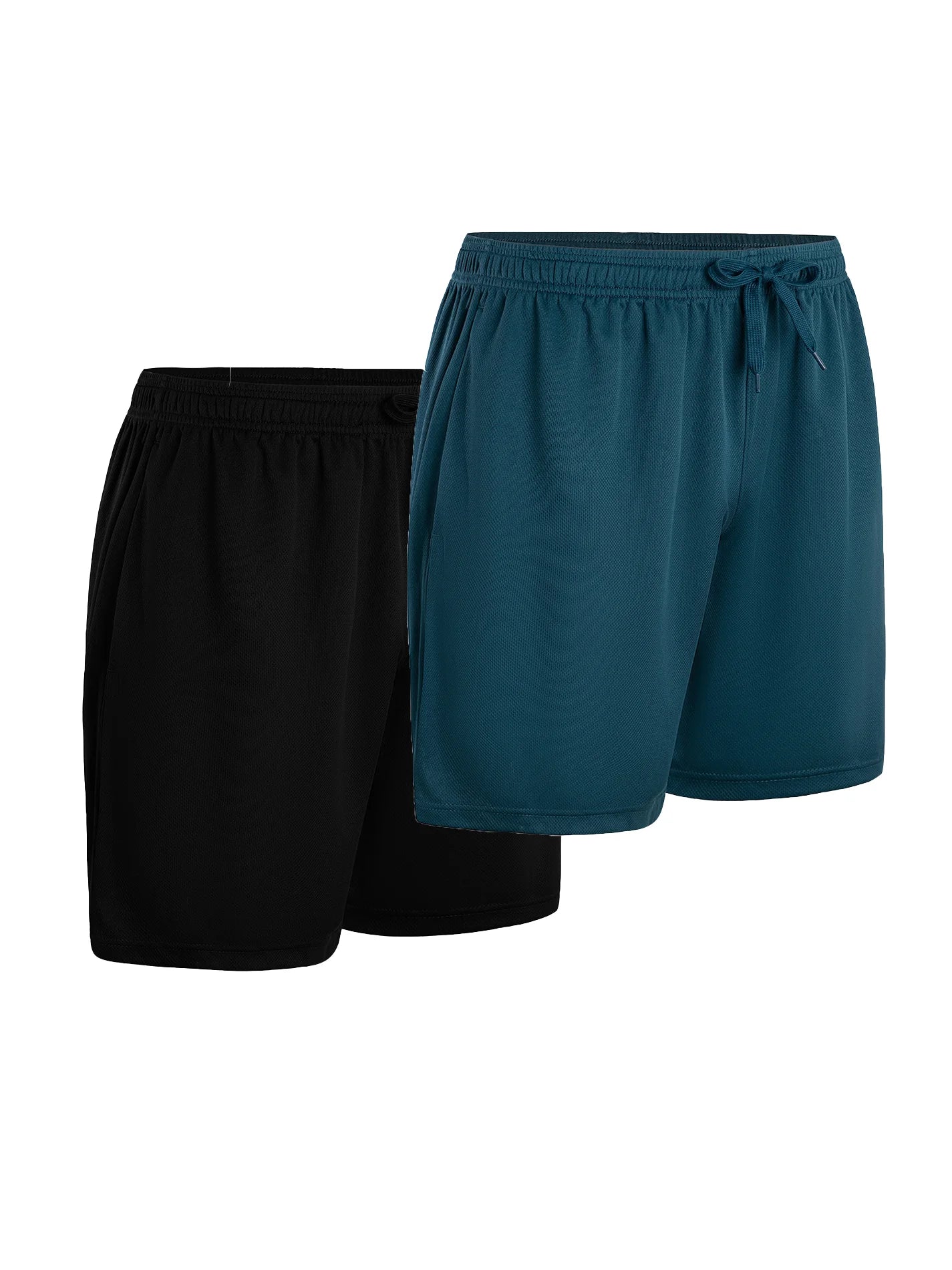 2-piece men's polyester sports shorts, quick drying,