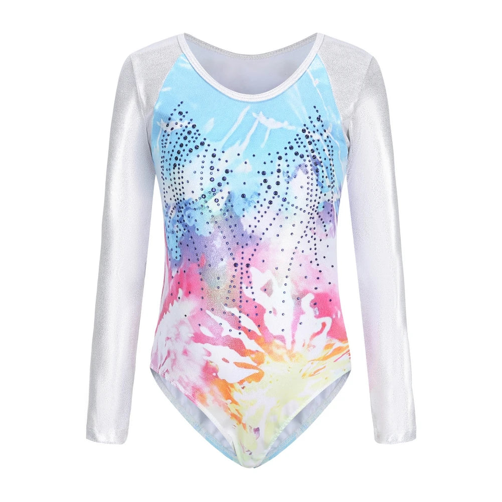 Girls' Rainbow Gradient Color Ballet Leotard