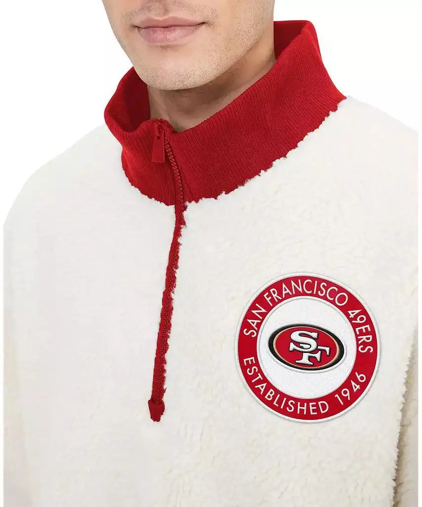 Men's Cream San Francisco 49ers Jordan Sherpa Quarter-Zip Sweatshirt