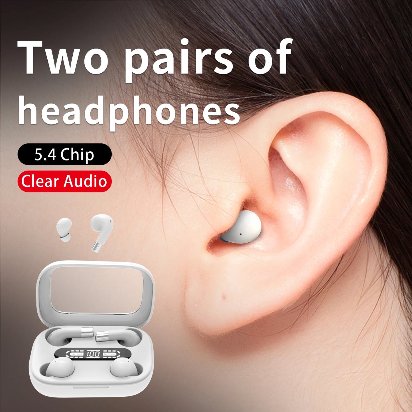 Dual Set Wireless Bluetooth Earbuds Gaming Music Sports HD Audio
