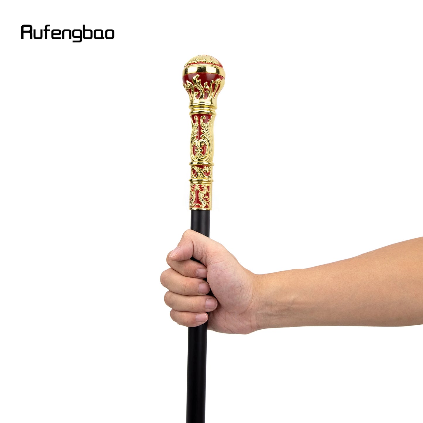 Golden Red Luxury Round Handle Fashion Walking Stick 93cm