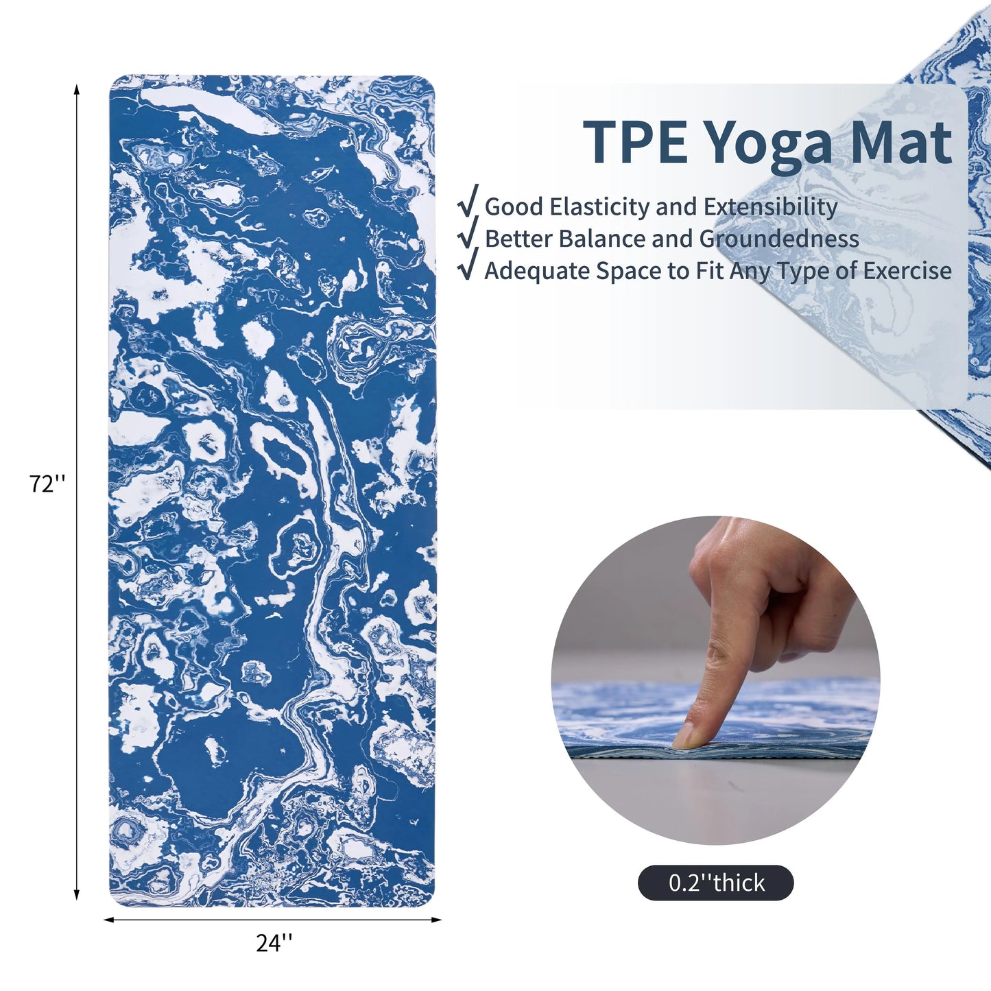 Exercise Yoga Mat Print with Non-Slip Design,