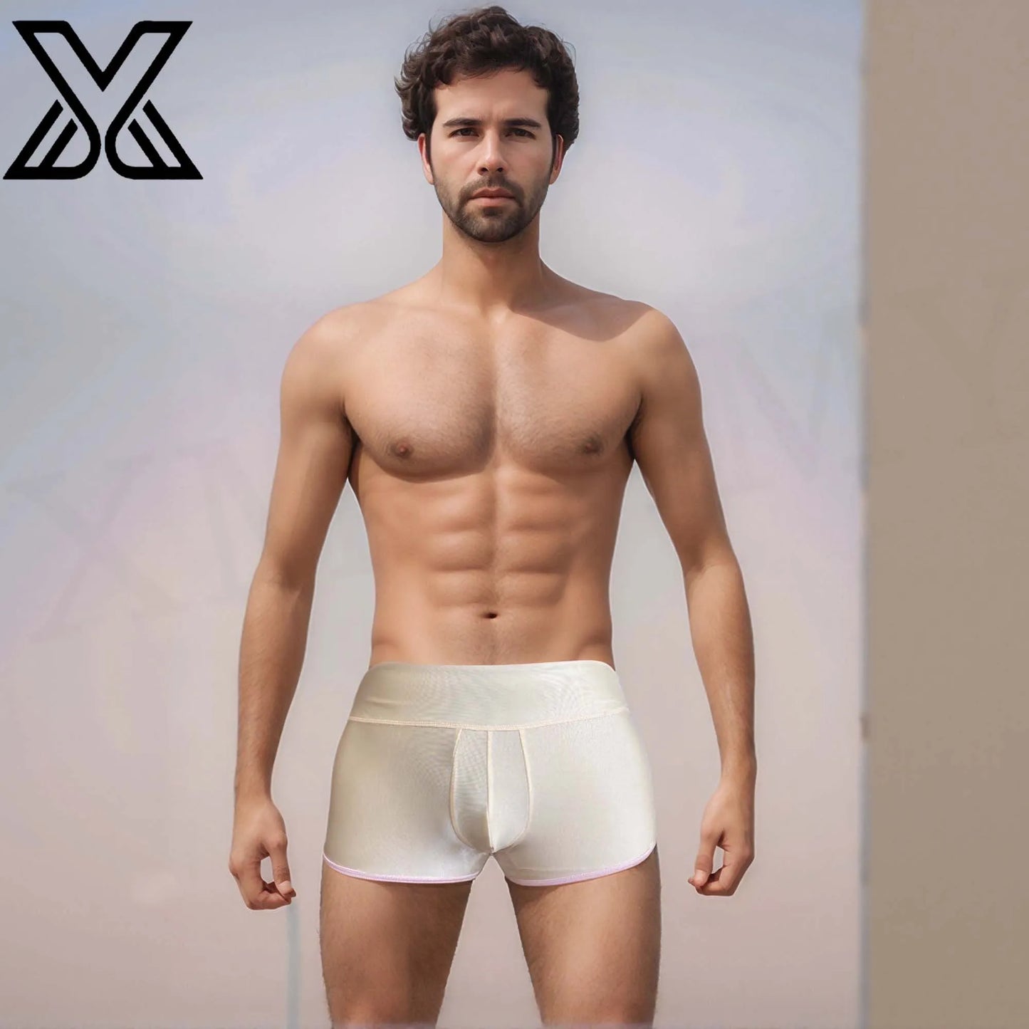 Men's hip lifting beach pants, swimming trunks,