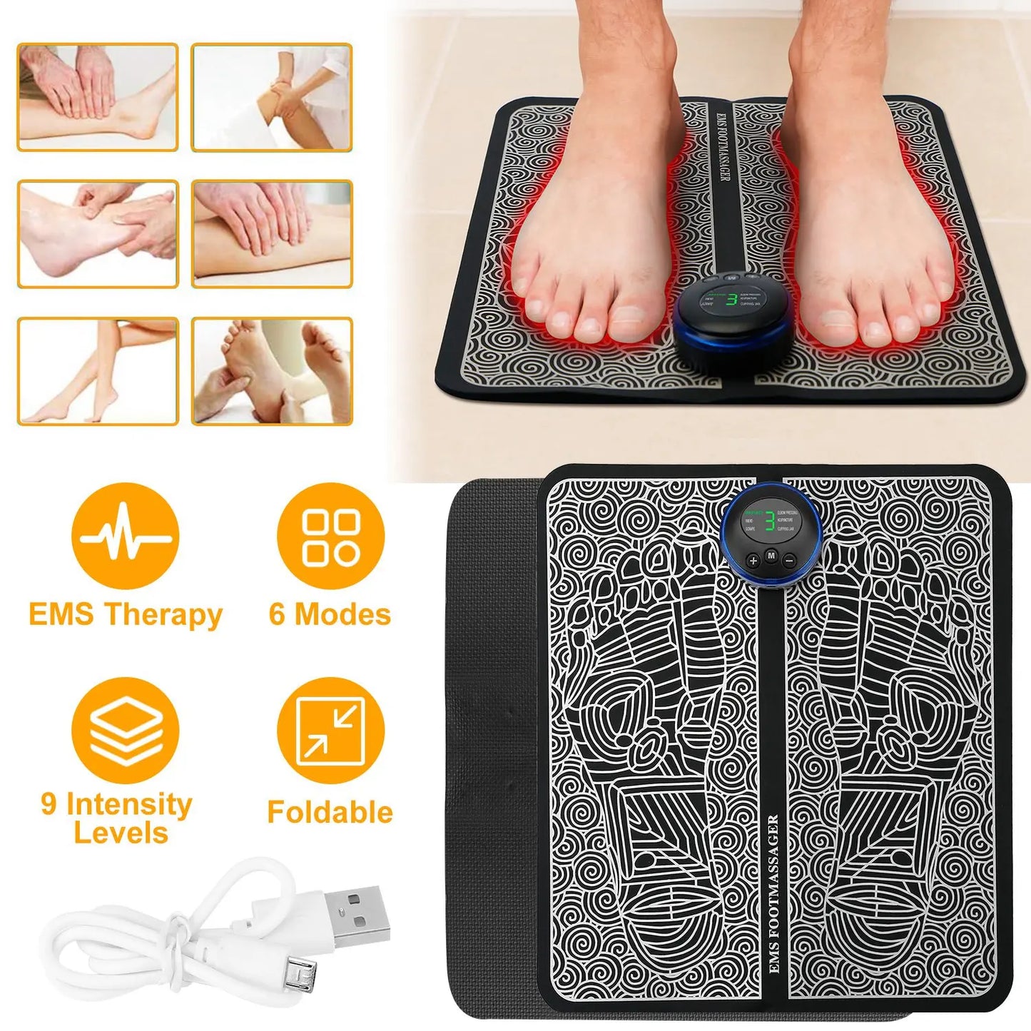 Electric EMS Foot Massager Pad Muscle Stimulator