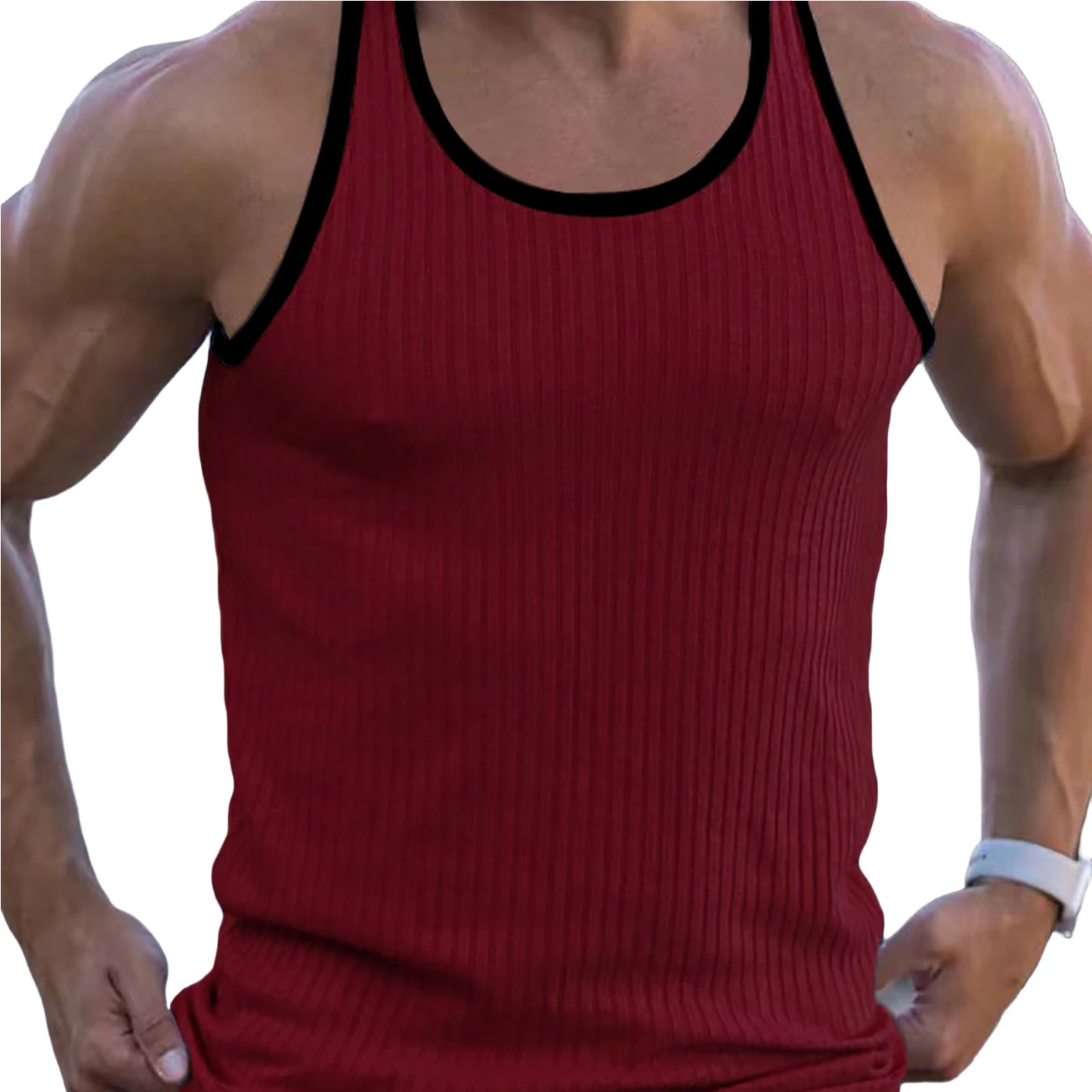 Men's Sleeveless Muscle Tank Tops with Racerback Design