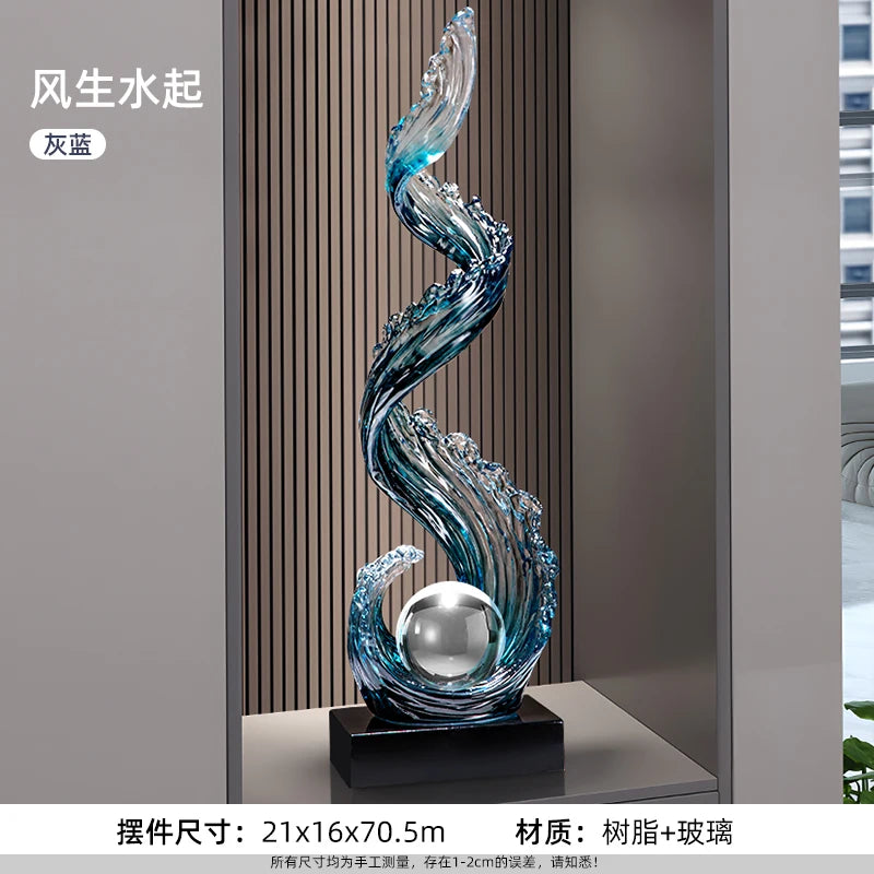 Home Decor Wind and Water Rising Sculpture Luxury Living Room Entrance
