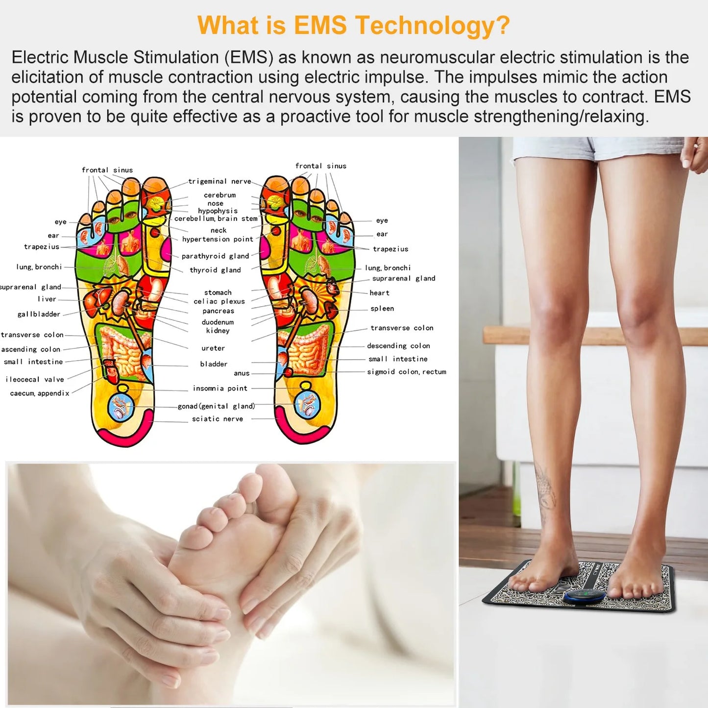 Electric EMS Foot Massager Pad Muscle Stimulator