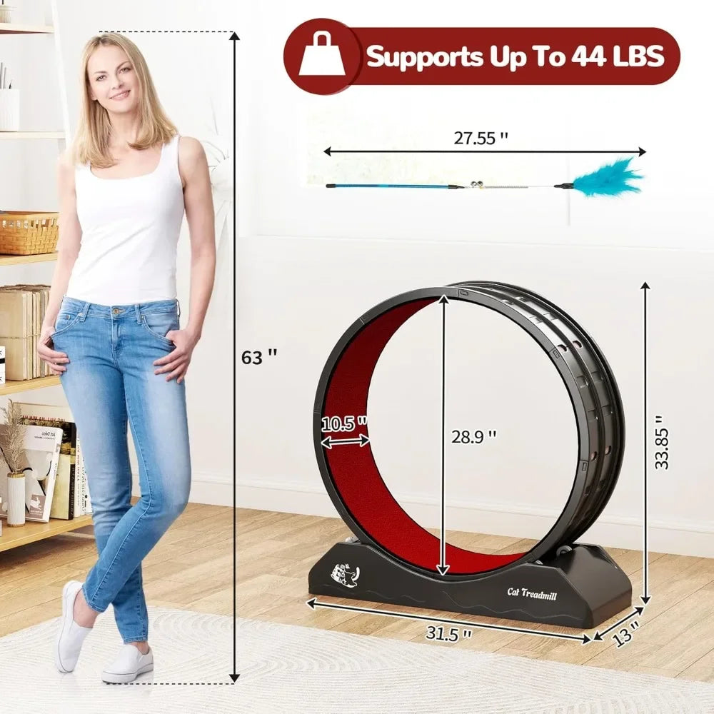 Cat Wheel for Indoor Cats, 31.5" Exercise Running Wheel