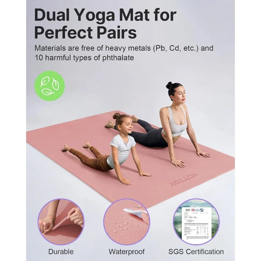 Large Yoga Mat 75 52 1 2 inch Extra Wide TPE Exercise Mat