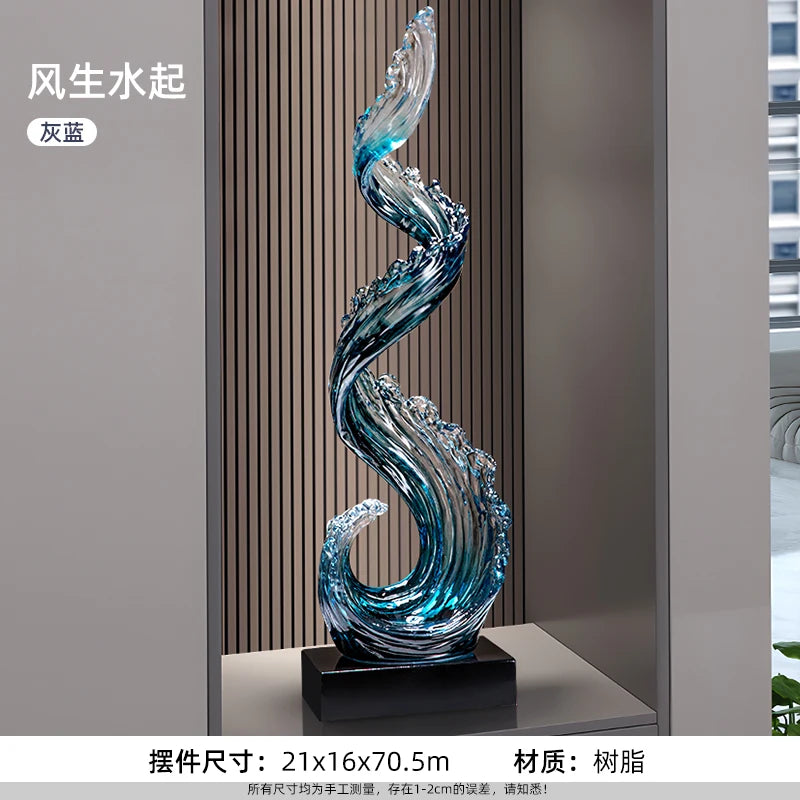 Home Decor Wind and Water Rising Sculpture Luxury Living Room Entrance