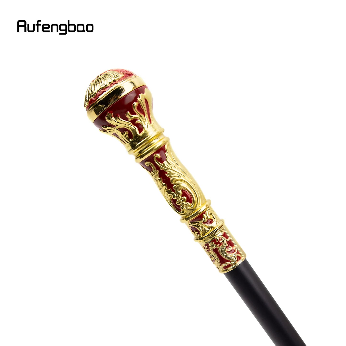 Golden Red Luxury Round Handle Fashion Walking Stick 93cm