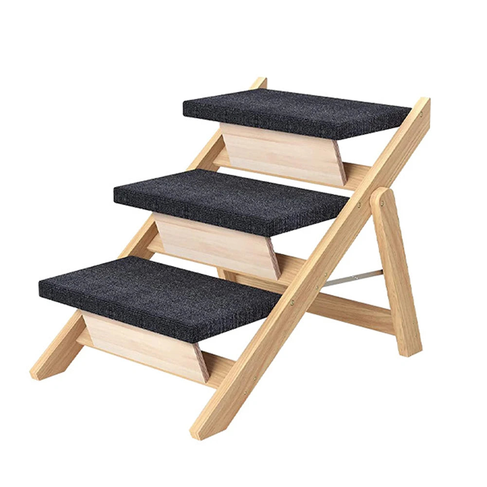 Outdoor Steps Dog Stairs Foldable Wooden Cat Climbing Ladder Non-slip Portable