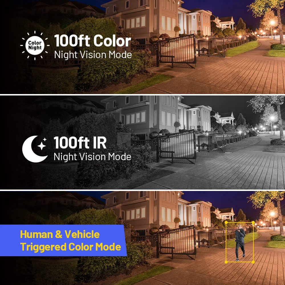 12MP Ultra HD PoE IP Security Camera Smart Dual Light Network Built-in Mic