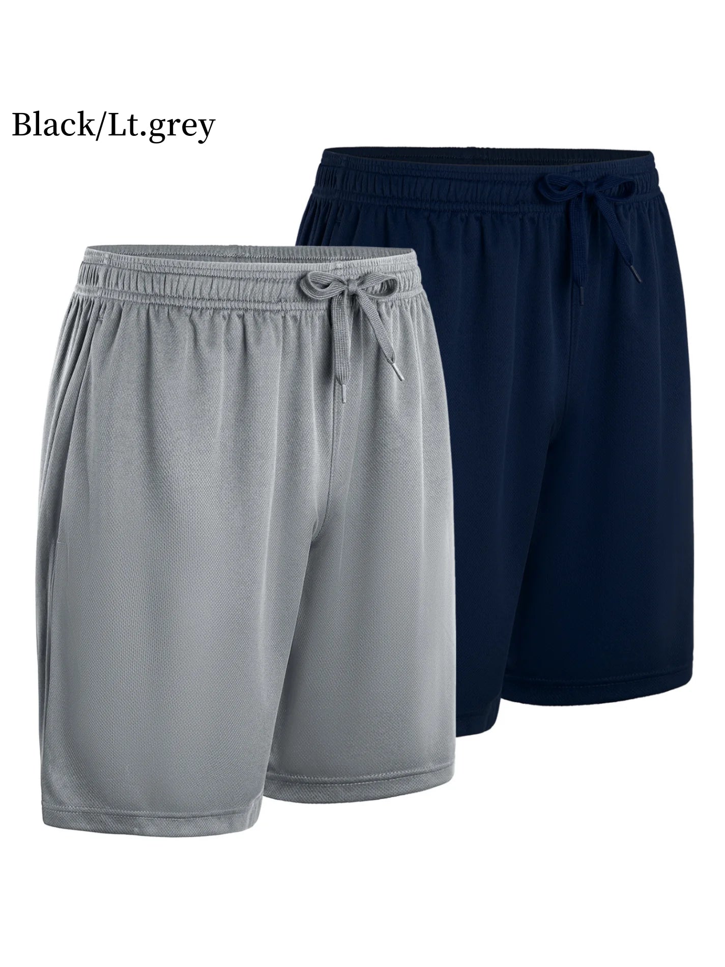 2-piece men's polyester sports shorts, quick drying,