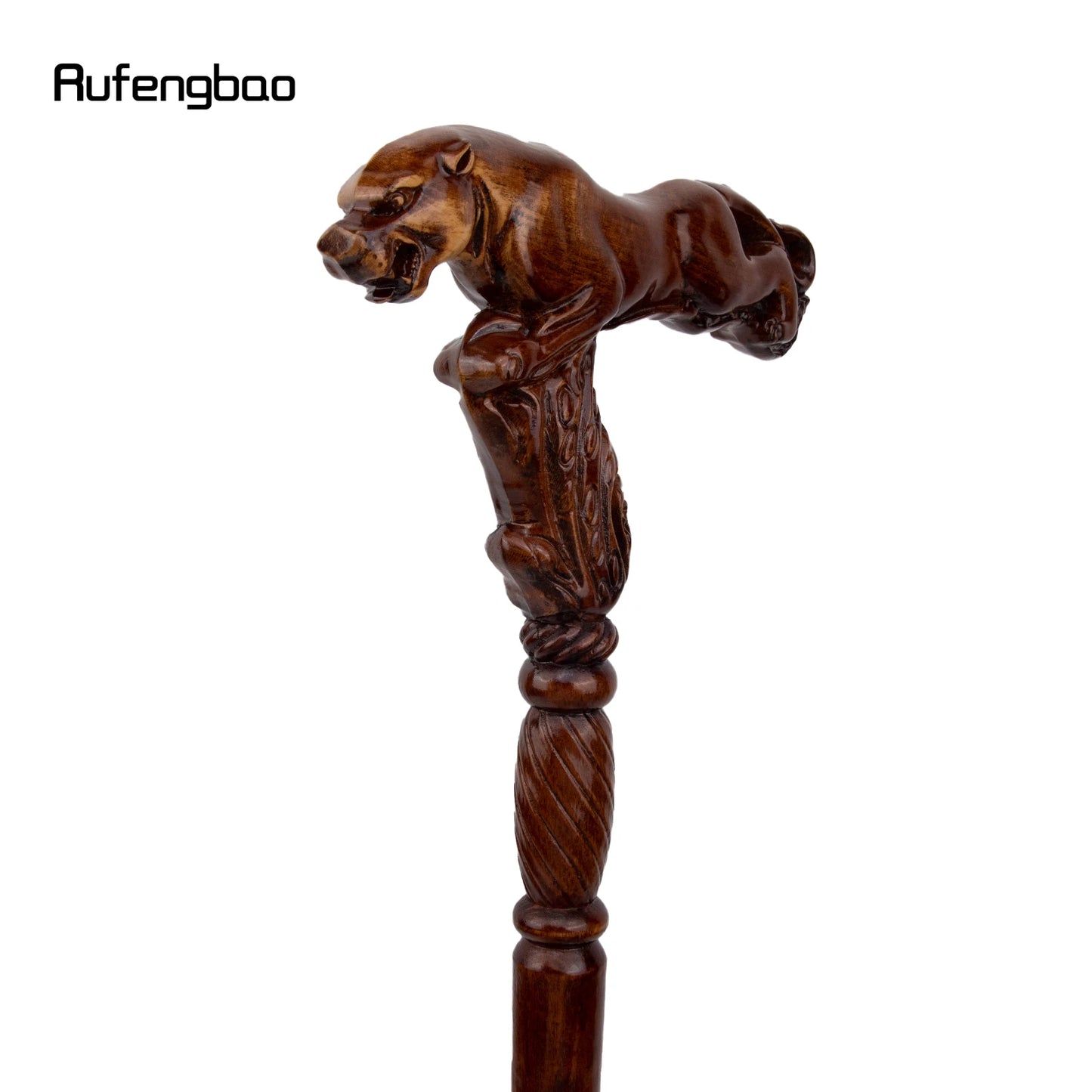 Leopard Brown Wooden Fashion Walking Stick for Hiking