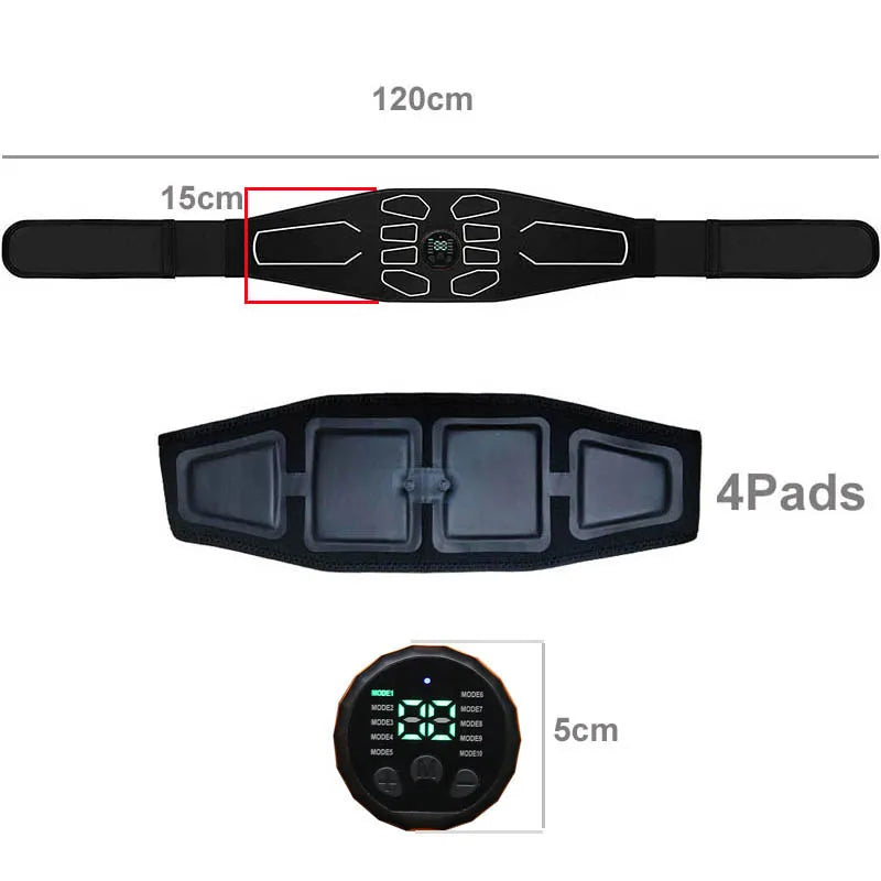 Abdominal Trainer Belt Muscle Stimulator Toner Waist Belly Workout Massager