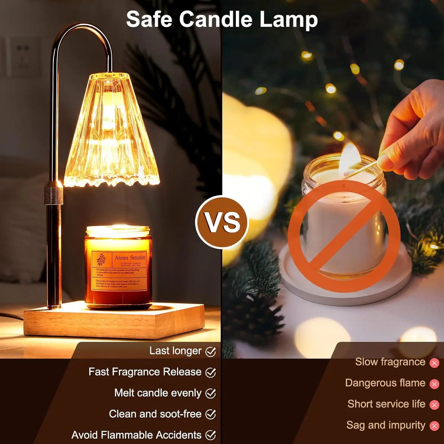 Lightess Candle Warmer Lamp, Electric Candle Lamp Warmer with Timer & Dimmer,