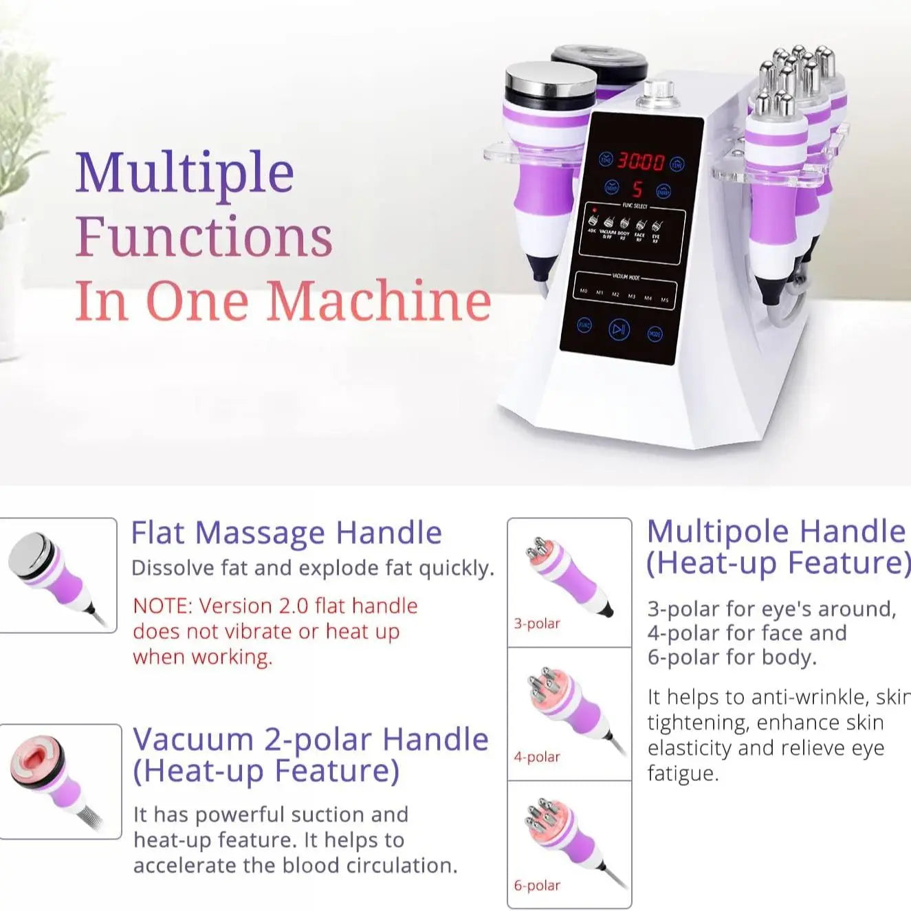 5 in 1 Ultrasonic 40K Cavitation Vacuum Fat Loss Body Shaping Machine