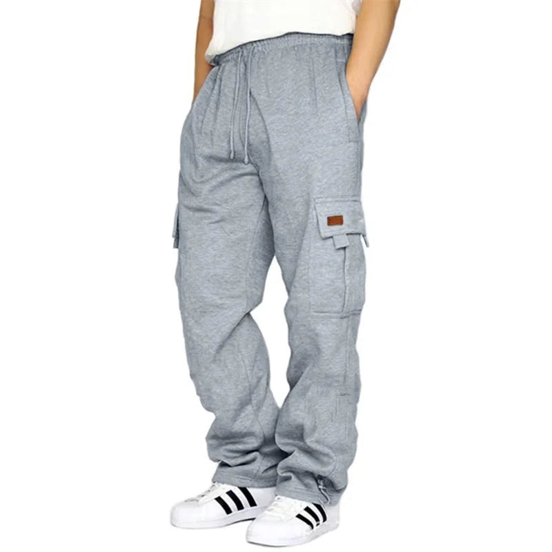 Men’s Loose Cargo Pants Casual Drawstring