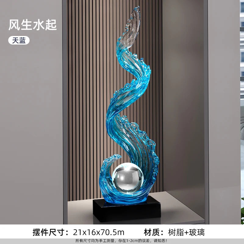 Home Decor Wind and Water Rising Sculpture Luxury Living Room Entrance