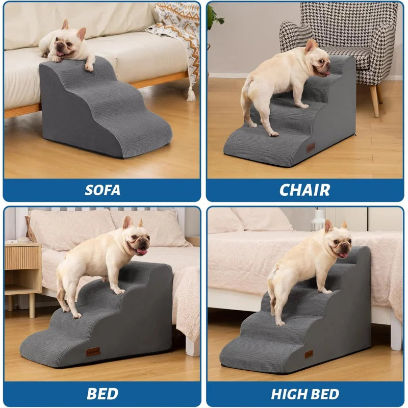 Pet Stairs for Large Dog Cat High Density Soft Foam Small Dog Ramp Ladder