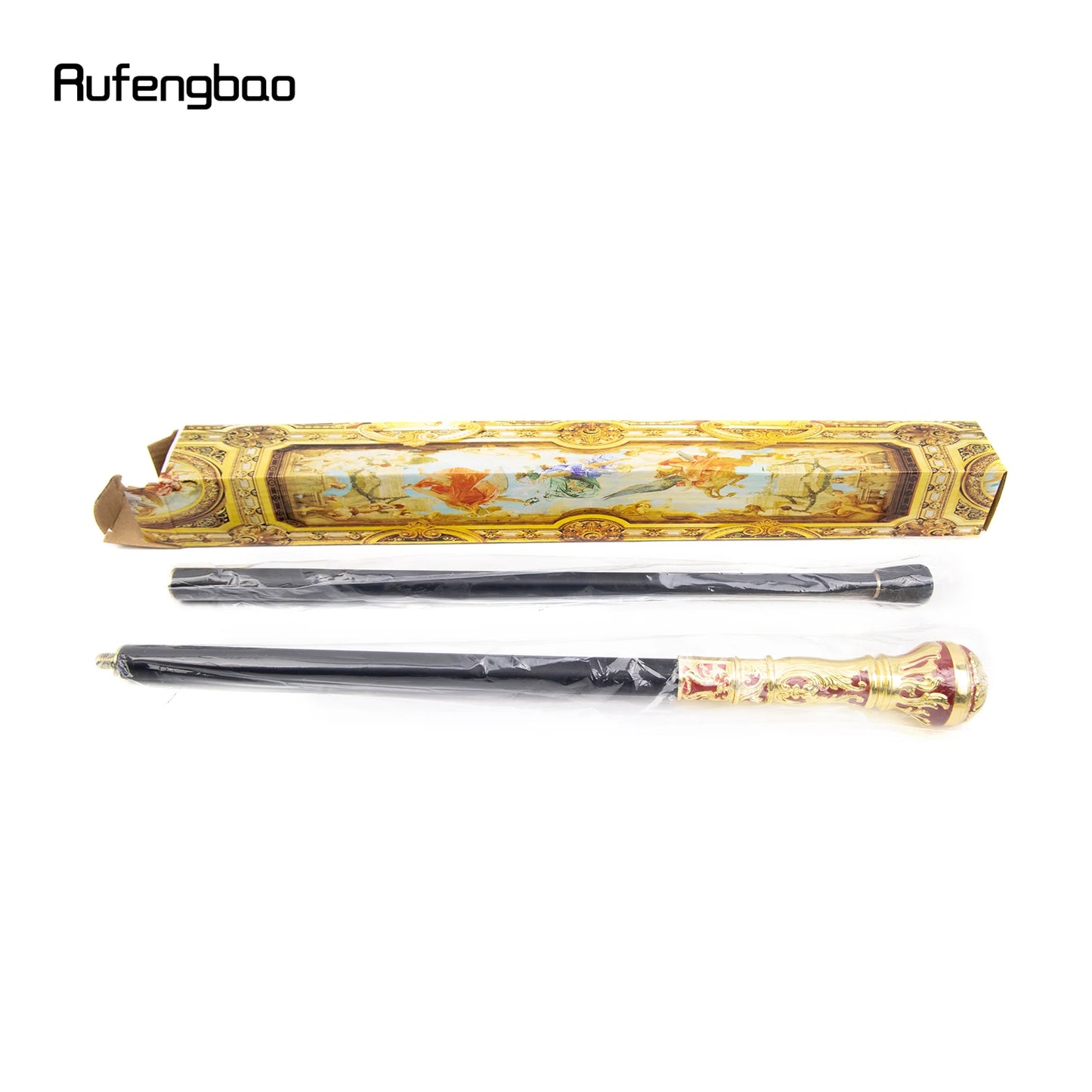 Golden Red Luxury Round Handle Fashion Walking Stick 93cm
