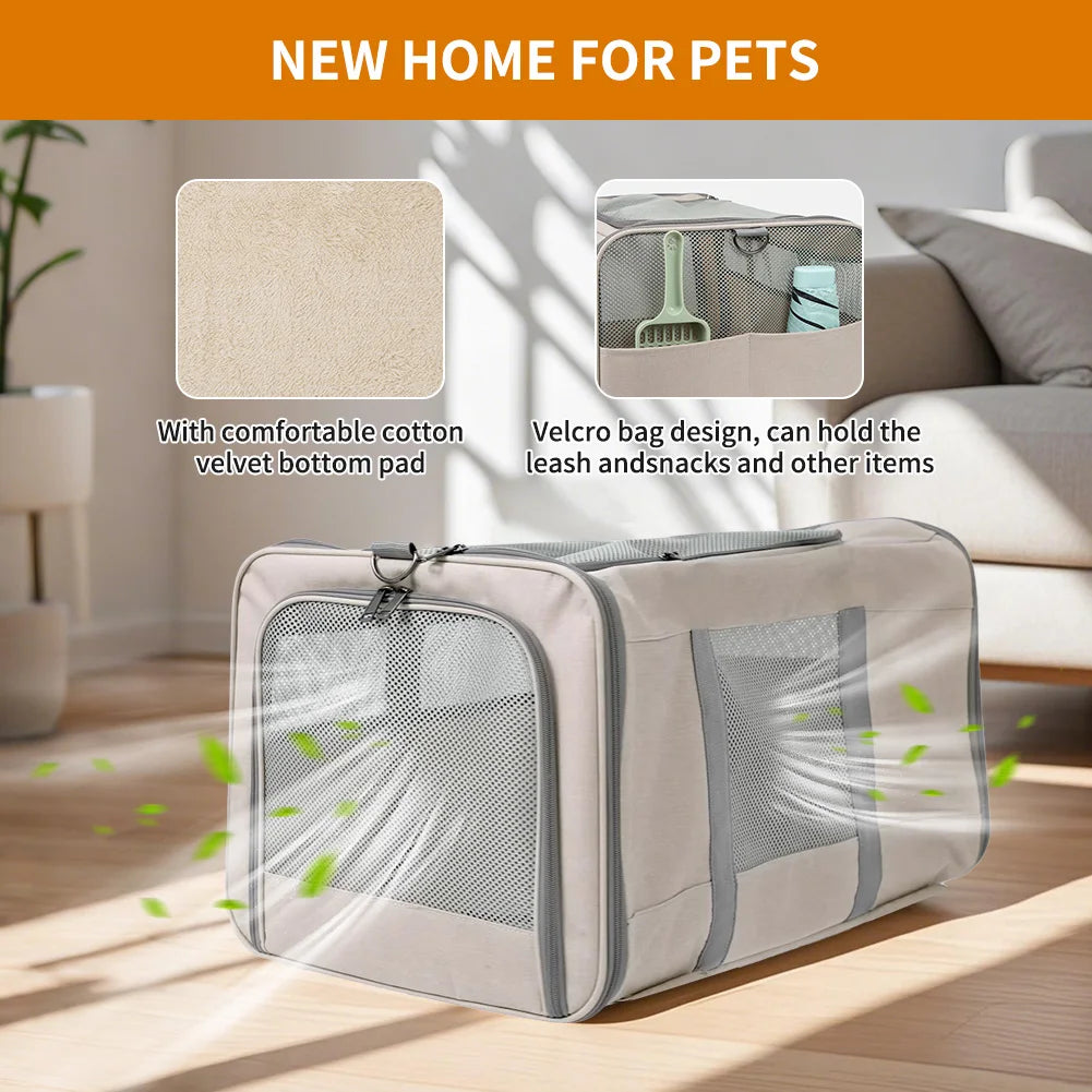 Cat trolley for 2 cats – Cat transport box large with wheels for 2 animals