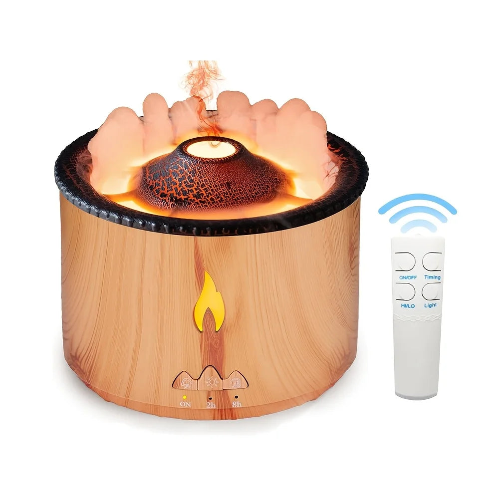 Volcano Flame Diffusers Cool Mist Humidifier for Home  Essential Oil Tray Quiet Electronics