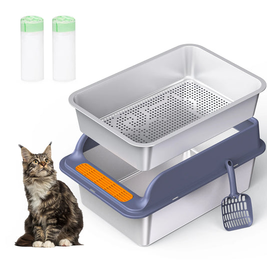XL Stainless Steel  , Sifting Cat Litter Box