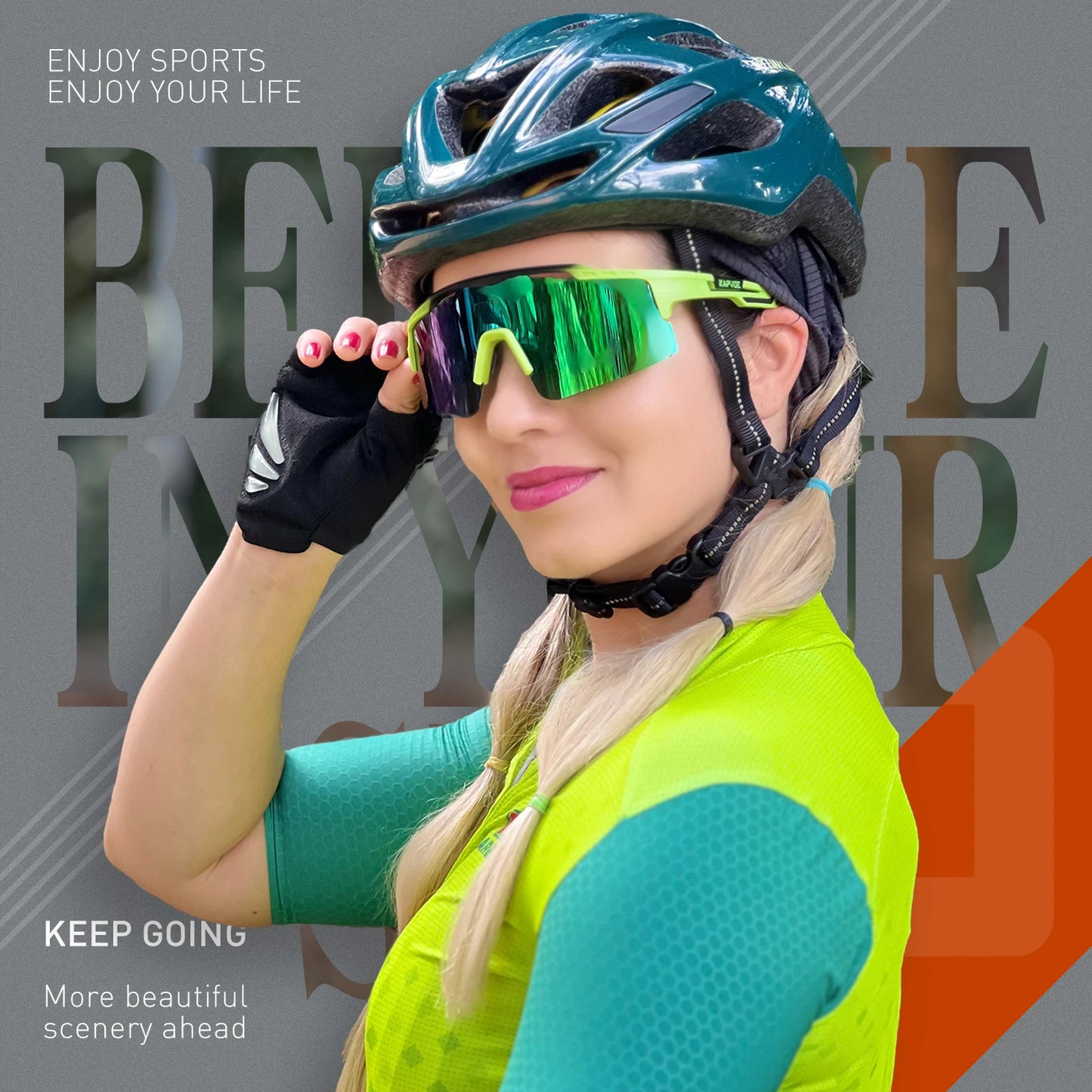 Cycling Sunglasses UV400 Cycling Glasses Polarized Built-in Myopia Frame