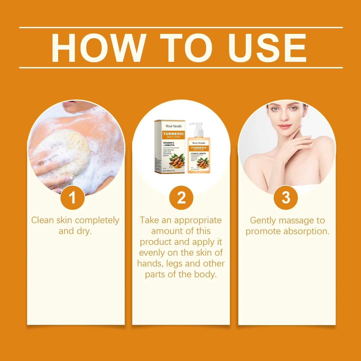 100g Turmeric Body Skin Lotion Glowing Moisturizing Anti-aging Fast Absorbed Non-greasy