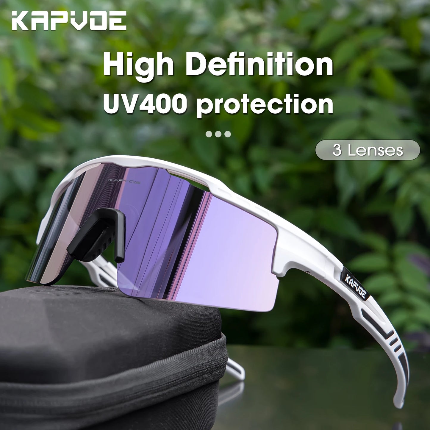 Cycling Sunglasses UV400 Cycling Glasses Polarized Built-in Myopia Frame