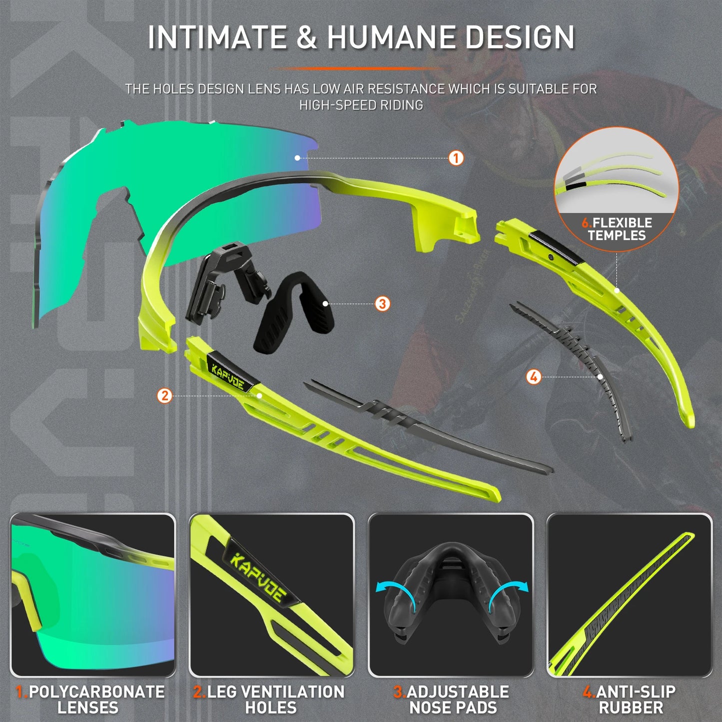 Cycling Sunglasses UV400 Cycling Glasses Polarized Built-in Myopia Frame