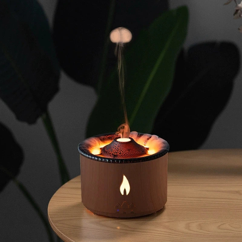 Volcano Flame Diffusers Cool Mist Humidifier for Home  Essential Oil Tray Quiet Electronics