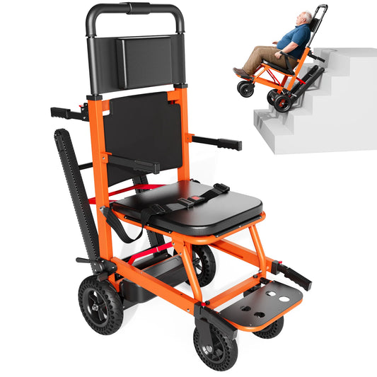 Electric Chair 440lbs Max Load Stair Climbing Wheelchair with Adjustable Backrest & Arms - Heavy Duty