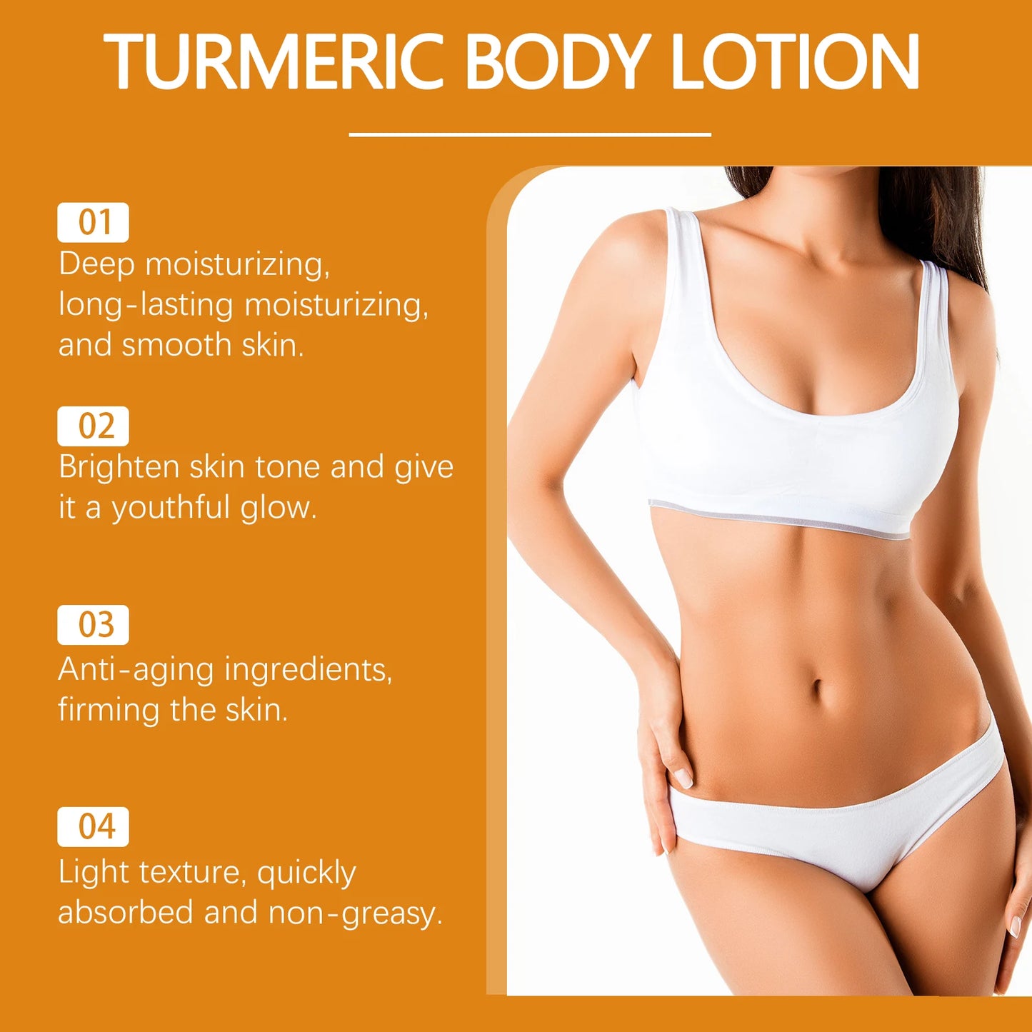 100g Turmeric Body Skin Lotion Glowing Moisturizing Anti-aging Fast Absorbed Non-greasy
