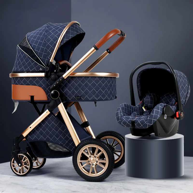 Luxury Baby Stroller 3 in 1 High Landscape Baby Cart Model BWSV9A