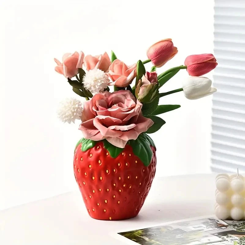 Creative Strawberry Shaped Vase for Flower Arrangement