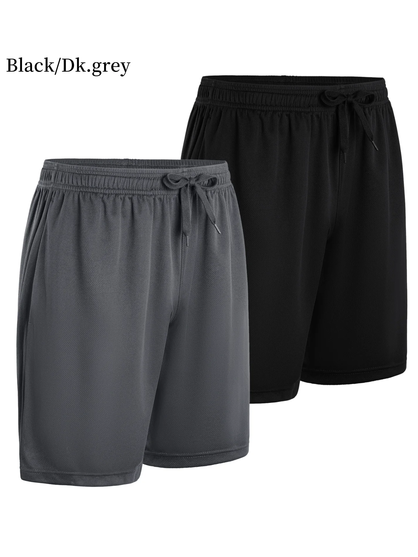 2-piece men's polyester sports shorts, quick drying,