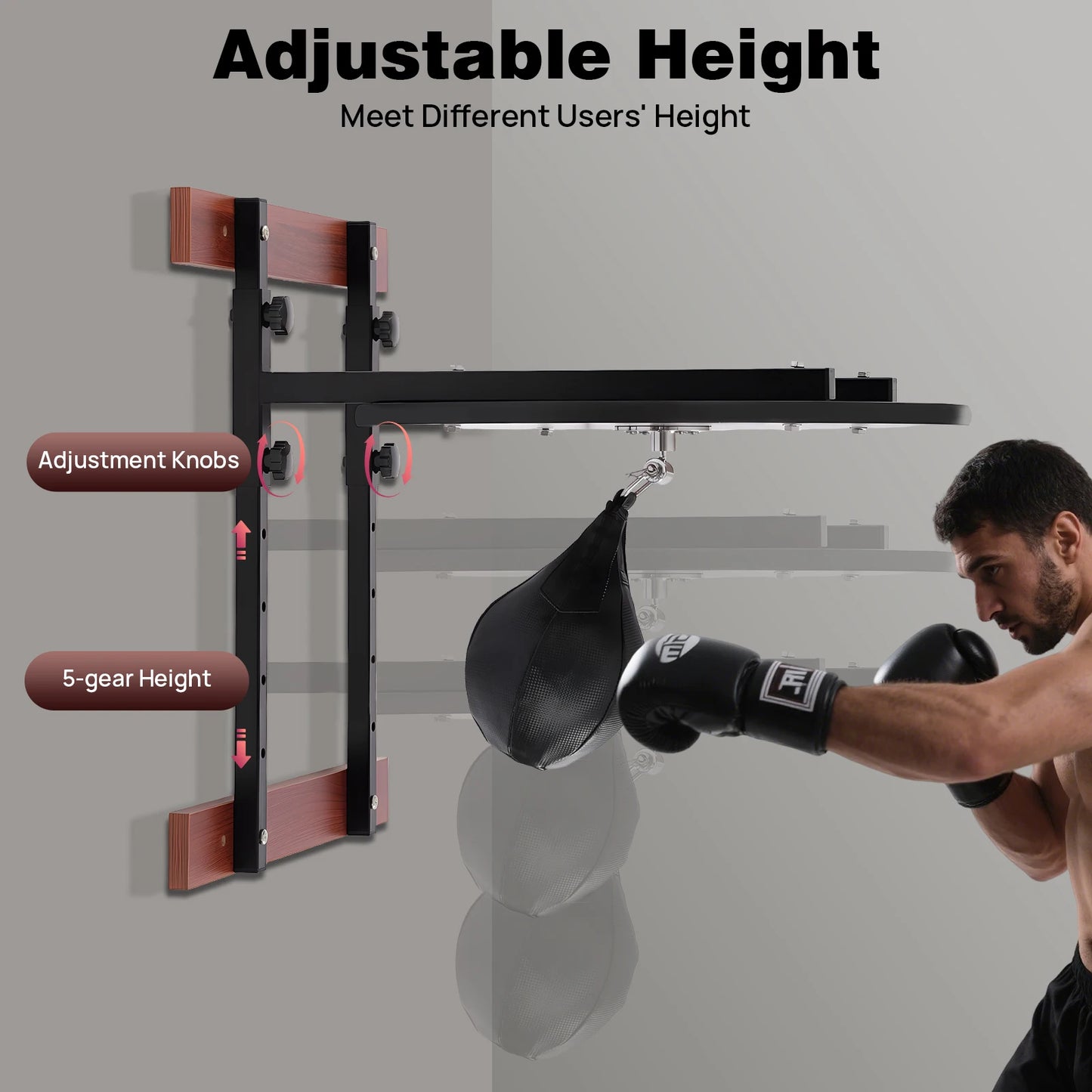 Heavy Duty Adjustable Speed Bag Platform Kit,Professional Wall Mounted Punching Ball