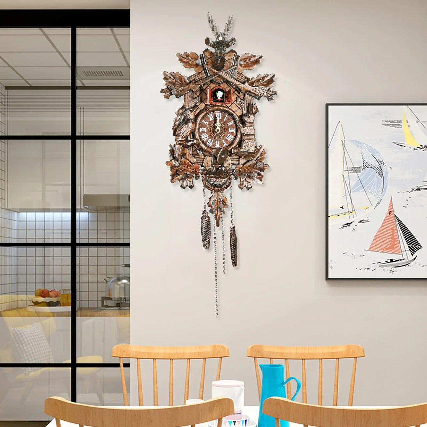 Cuckoo Wall Clock, German Traditional Black Forest Cuckoo Clock  , Bedroom, Study, Office, Gift