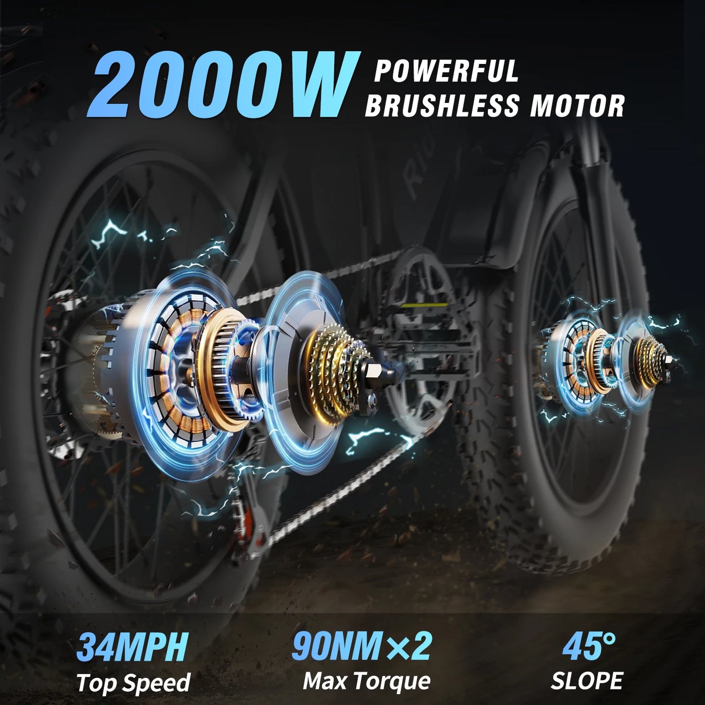 Electric Bicycle 2000W Dual Motor 52V40AH Dual Battery Ebike Top Speed 55KM/H  Electric Mountain Bike