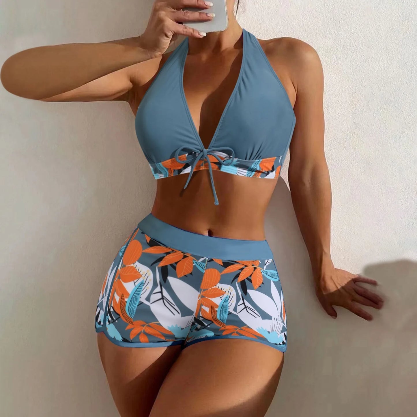 Shorts Bikinis Set  High Waist Swimsuit Women S