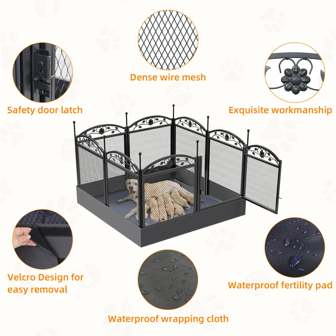 8 Panels DIY Heavy Duty Dog Playpen Pen