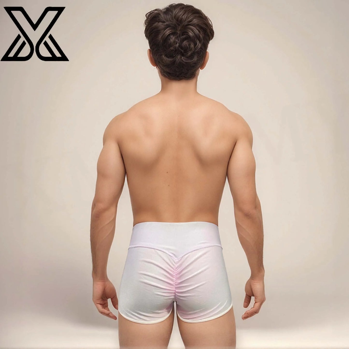 Men's hip lifting beach pants, swimming trunks,